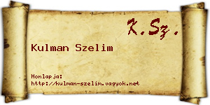 Kulman Szelim névjegykártya